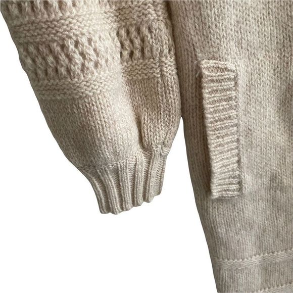 Spanner Wool Open Front Long Cardigan Duster Sweater Coat Jacket Tie Neck M - Picture 5 of 10